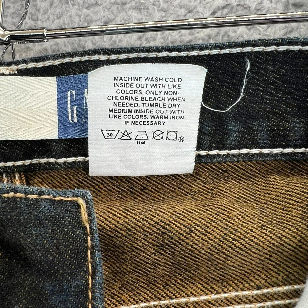 Vintage GAP CARPENTER Jean Men 34x30 Baggy Straight Leg Dark Blue Denim USA READ